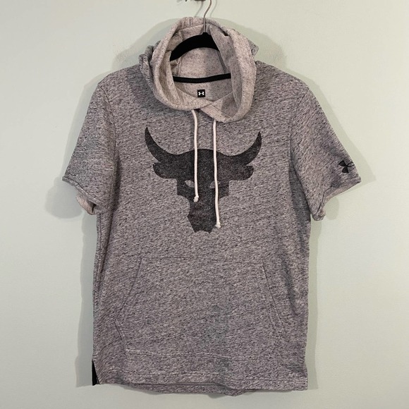 Under Armour Other - Under Armour Men’s Project Rock Grey Short Sleeve Hoodie Size S